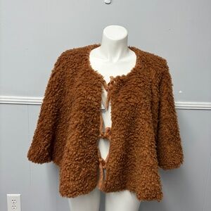 Nordstrom Sherpa Brown Capelet OS